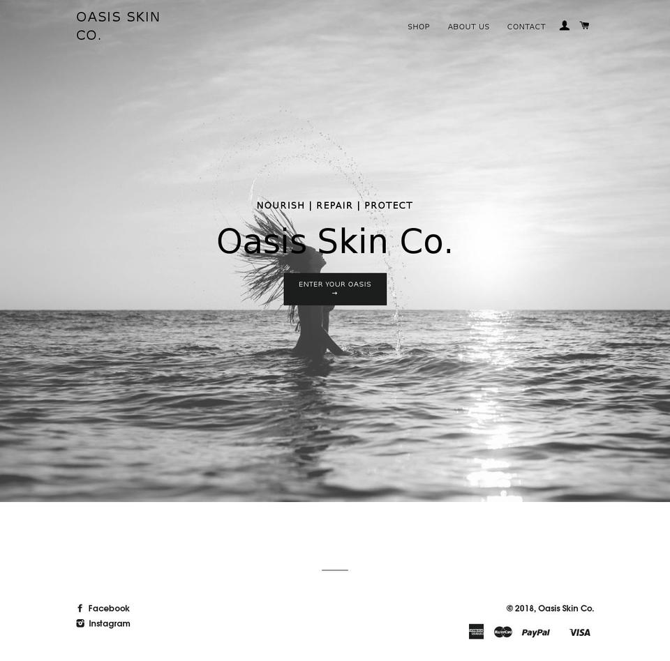 oasisskinco.com.au shopify website screenshot