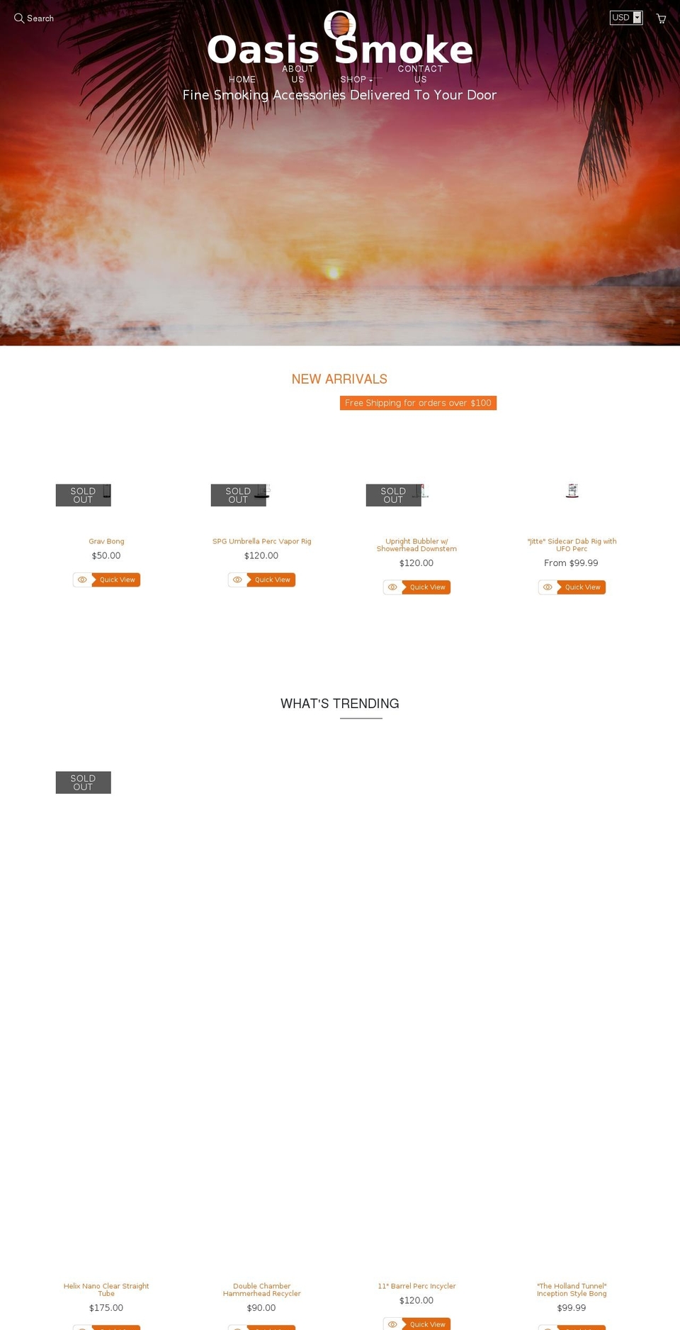 oasissmoke.com — Shopify storefront screenshot