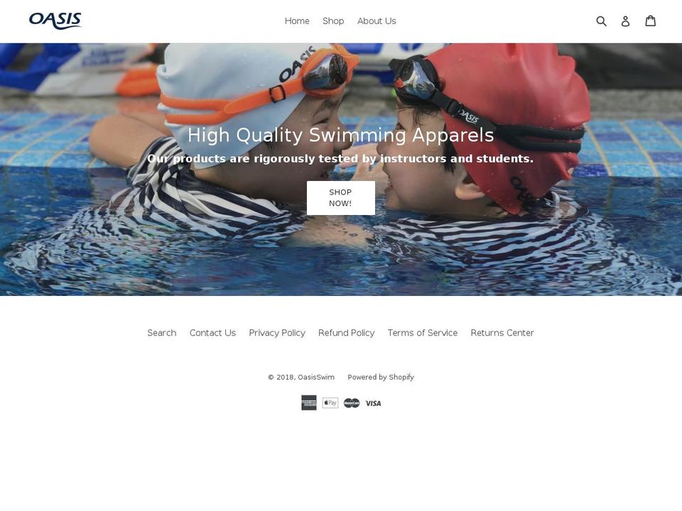 oasisswim.com — Shopify storefront screenshot