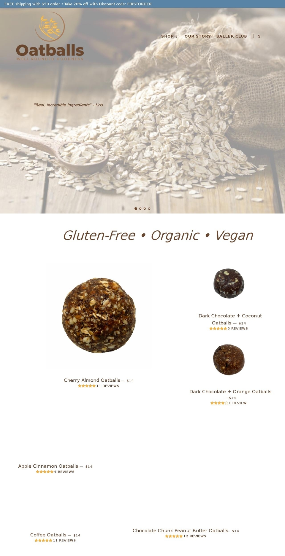 oatballs.com shopify website screenshot