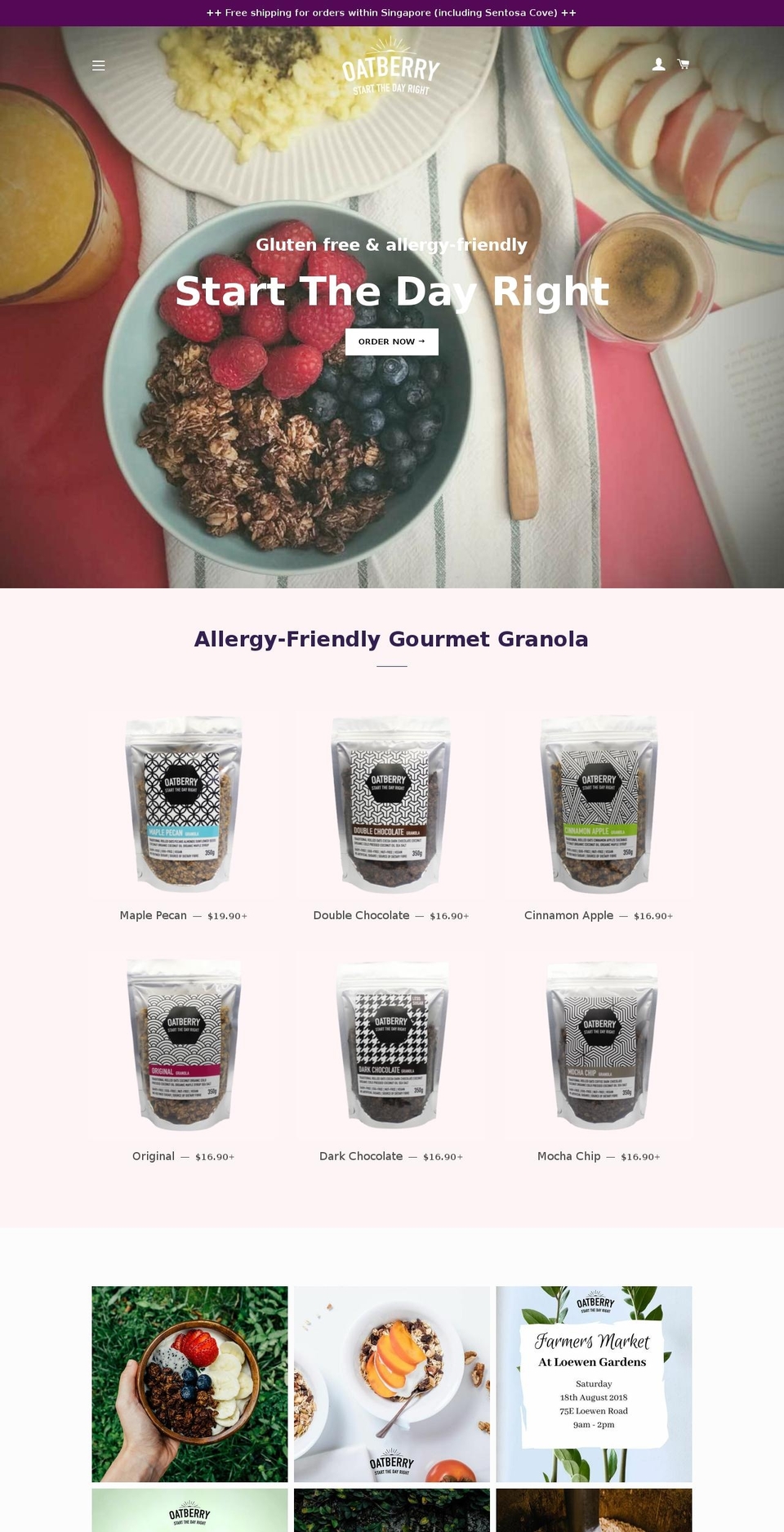 oatberry.com shopify website screenshot