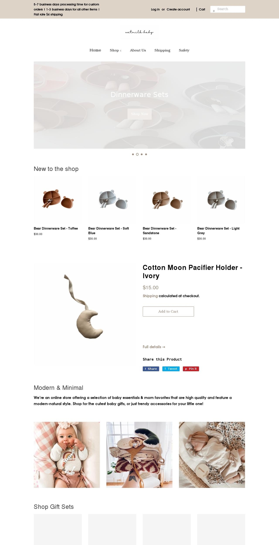 oatmilkbaby.com shopify website screenshot