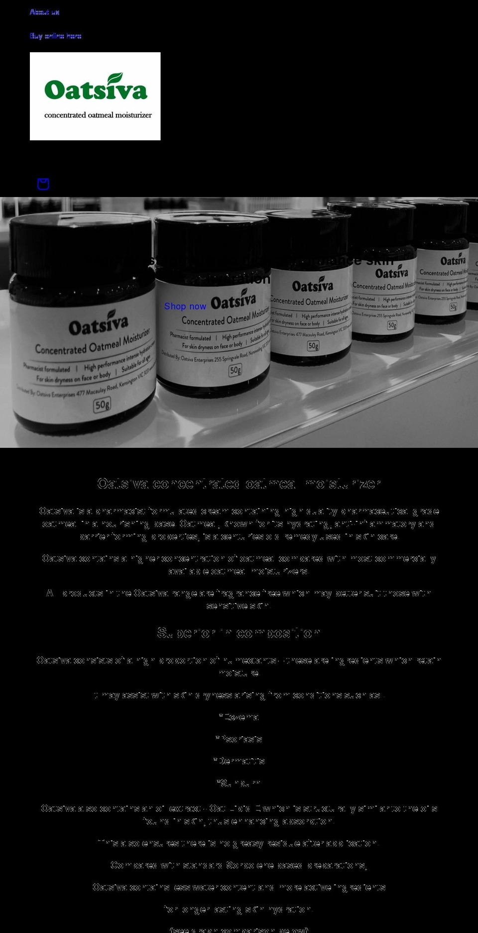 oatsiva.com — Shopify storefront screenshot