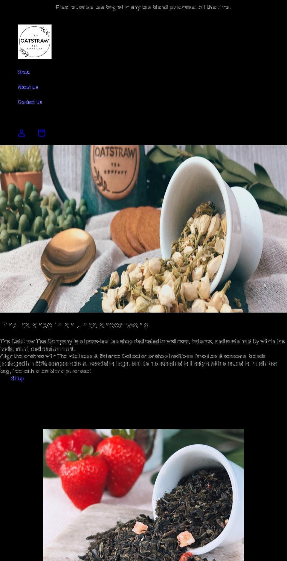 oatstrawteacompany.com shopify website screenshot