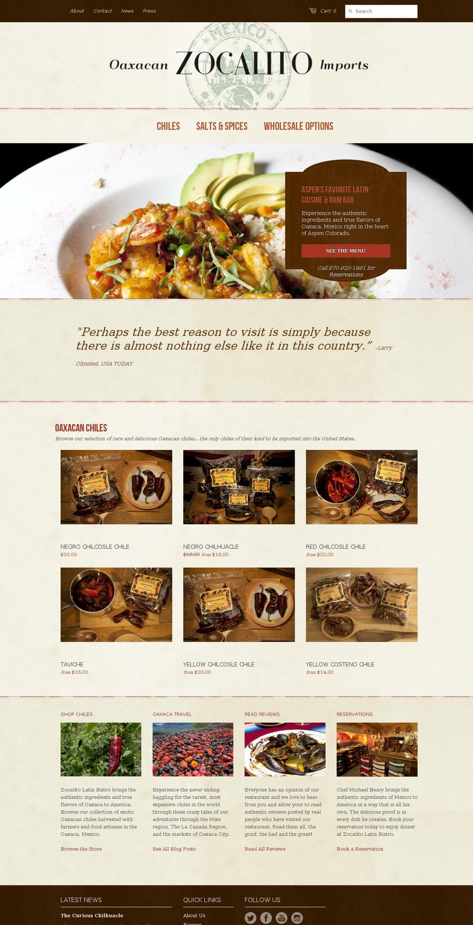 oaxacanspice.com shopify website screenshot