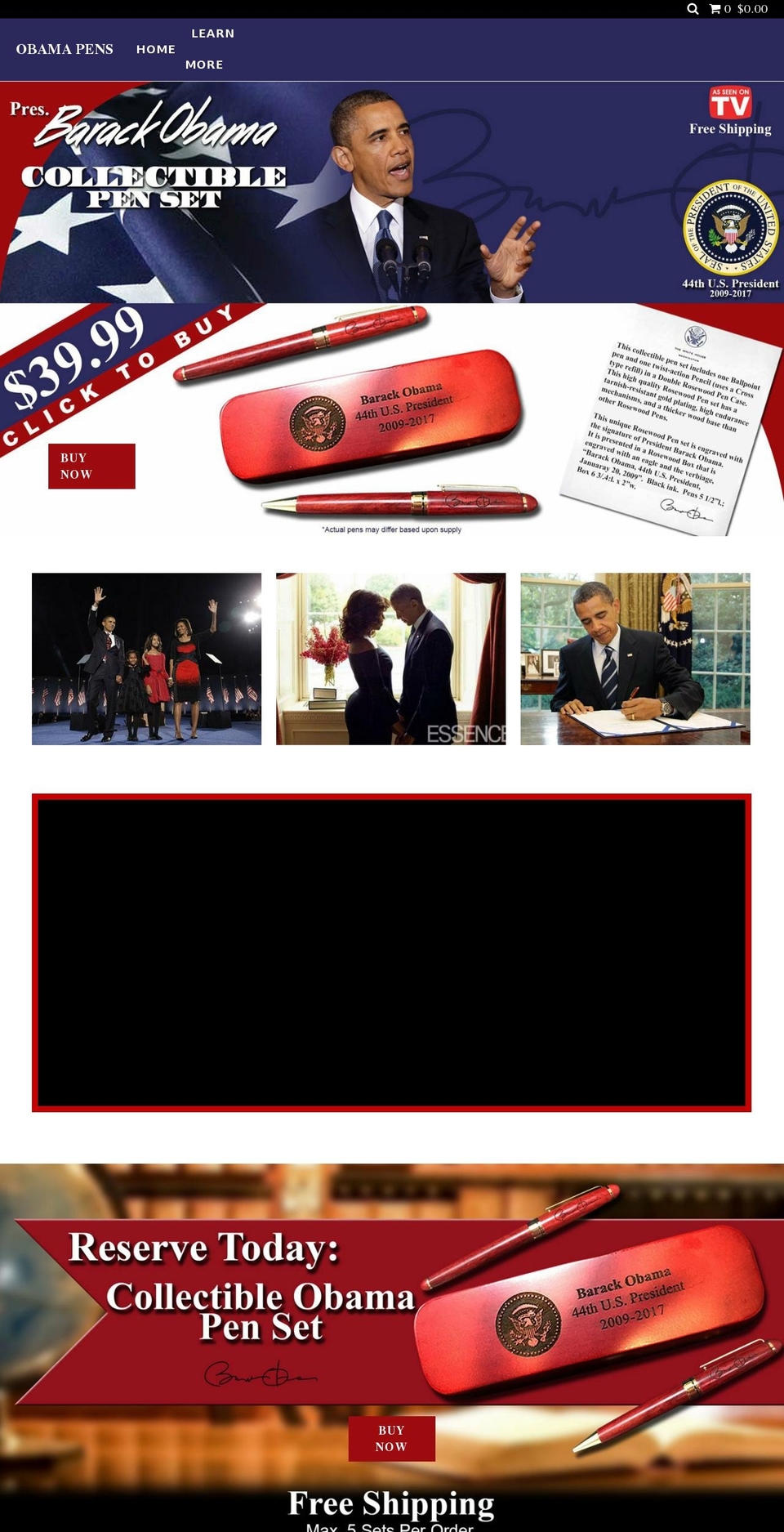 obamapens.com — Shopify storefront screenshot