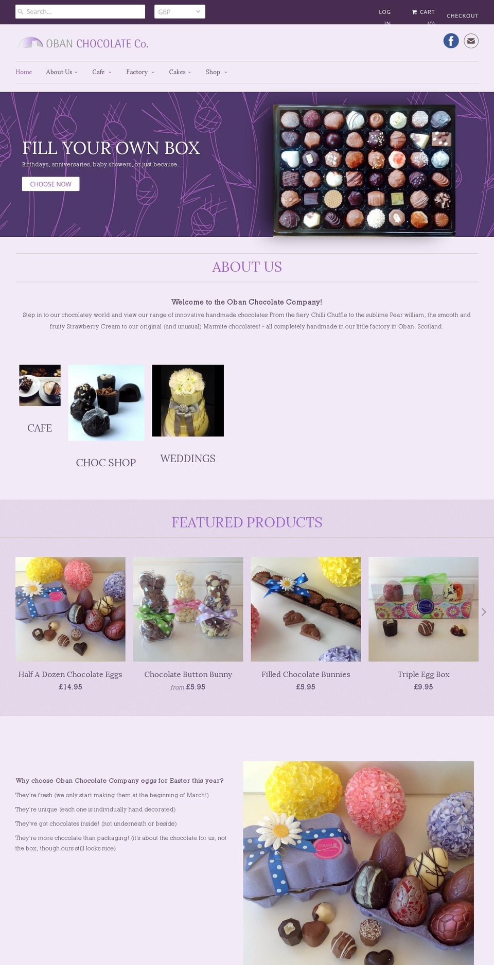 obanchocolate.com shopify website screenshot