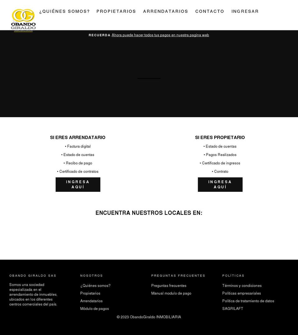 obandogiraldo.com shopify website screenshot