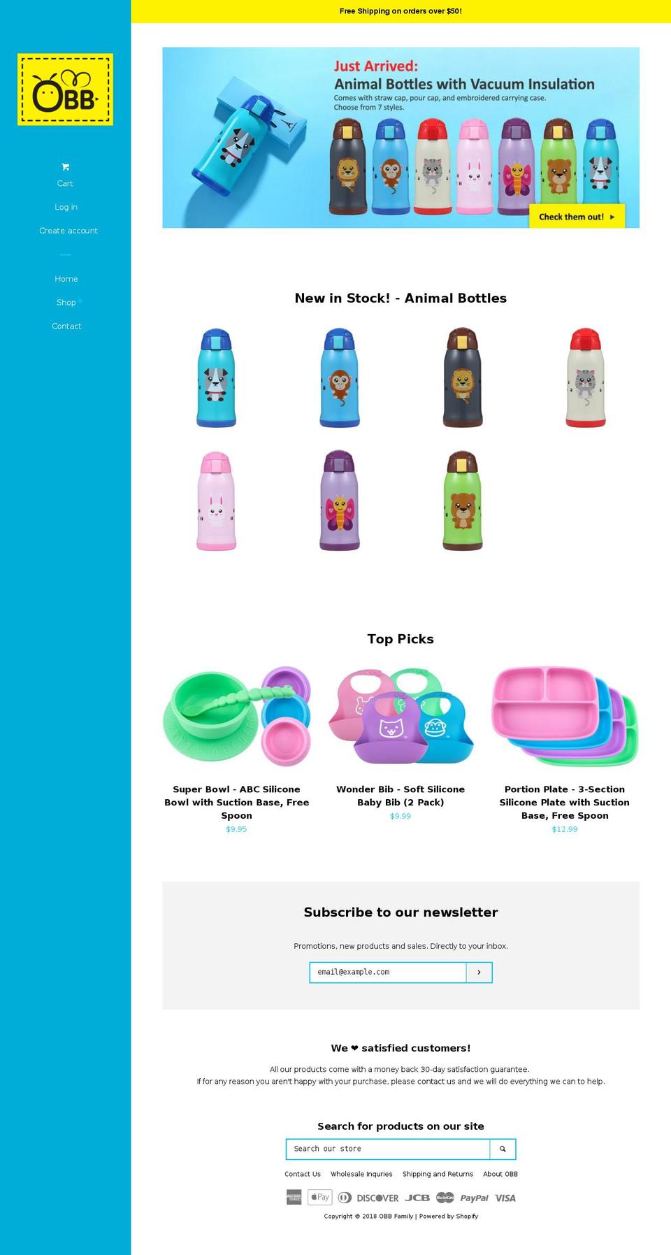 obbfamily.com — Shopify storefront screenshot