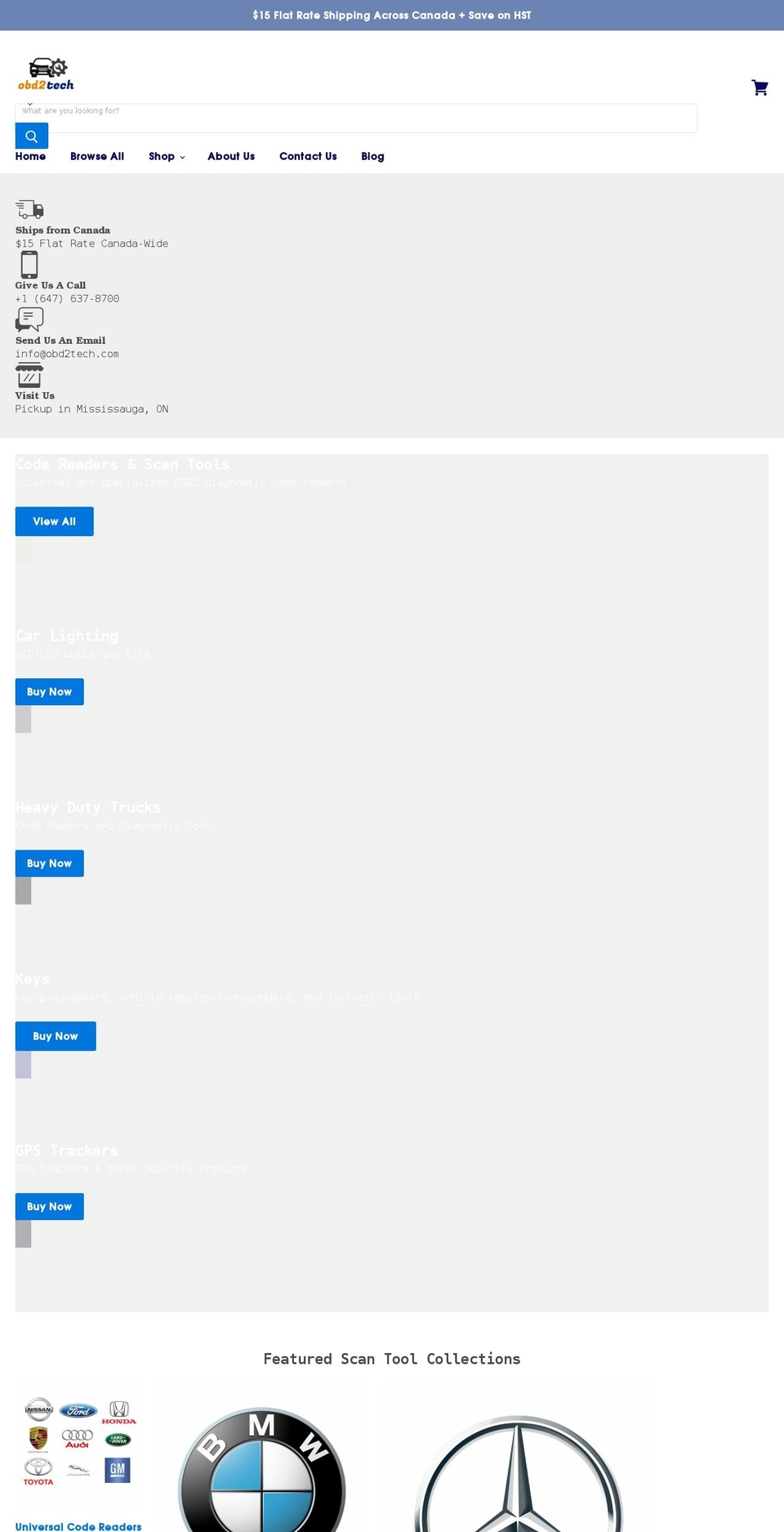 obd2tech.ca shopify website screenshot