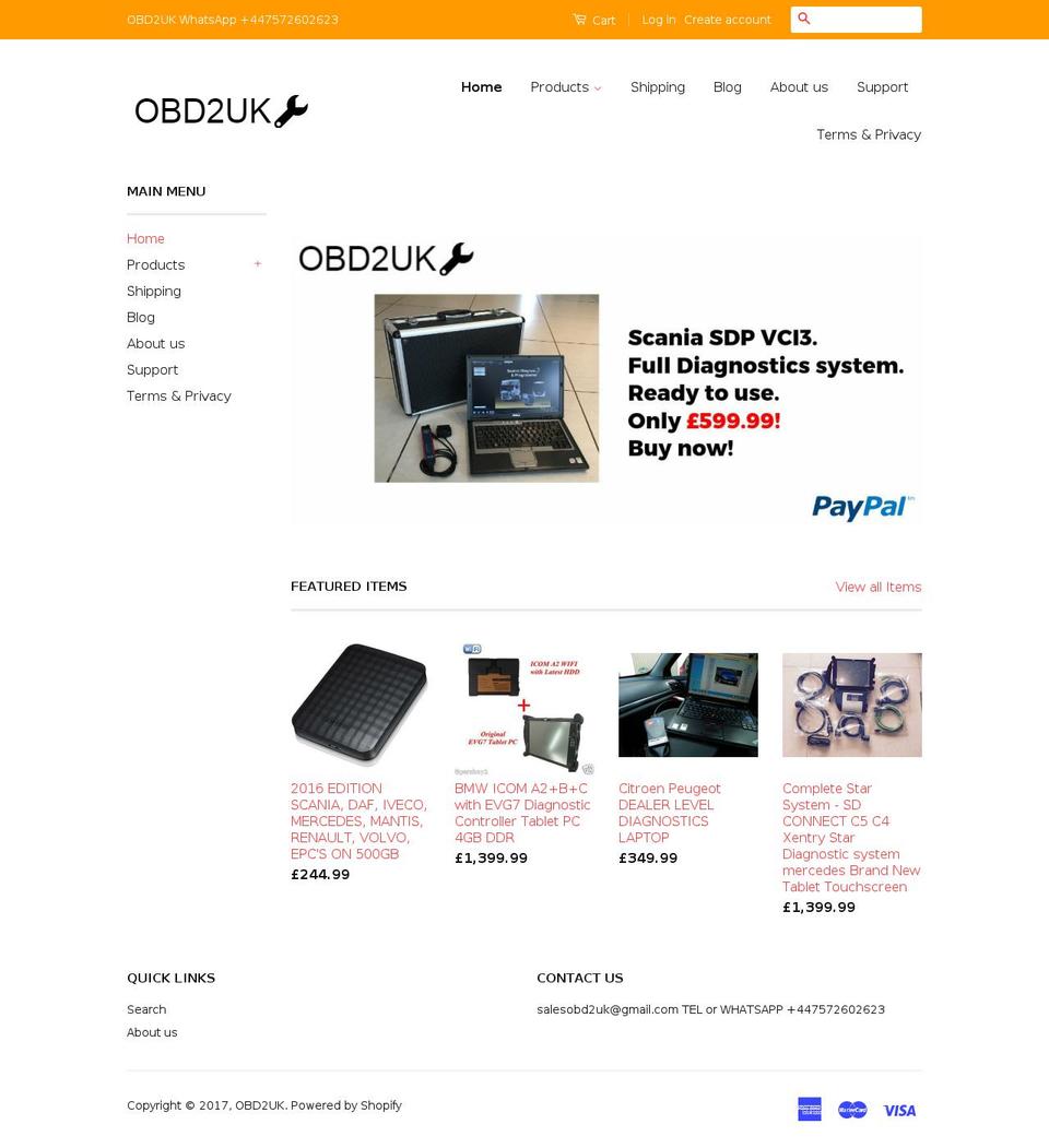 obd2uk.com shopify website screenshot