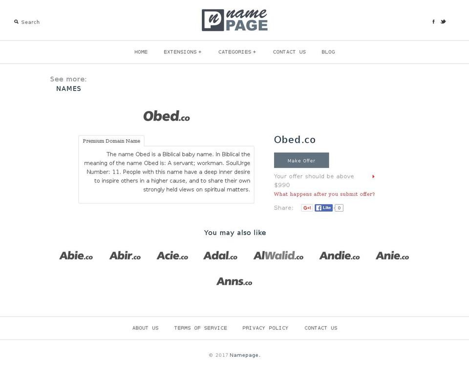 obed.co shopify website screenshot