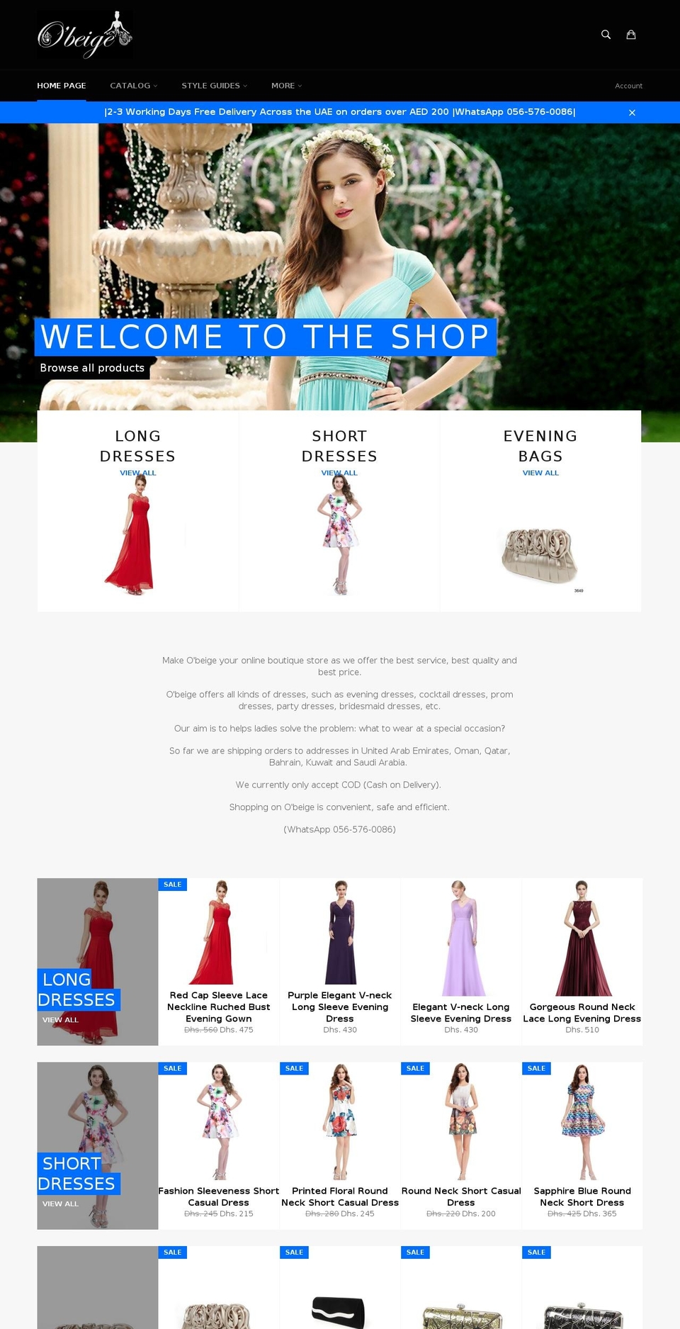 obeige.com shopify website screenshot