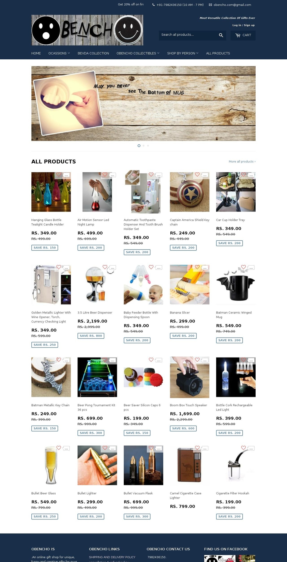 obencho.com shopify website screenshot