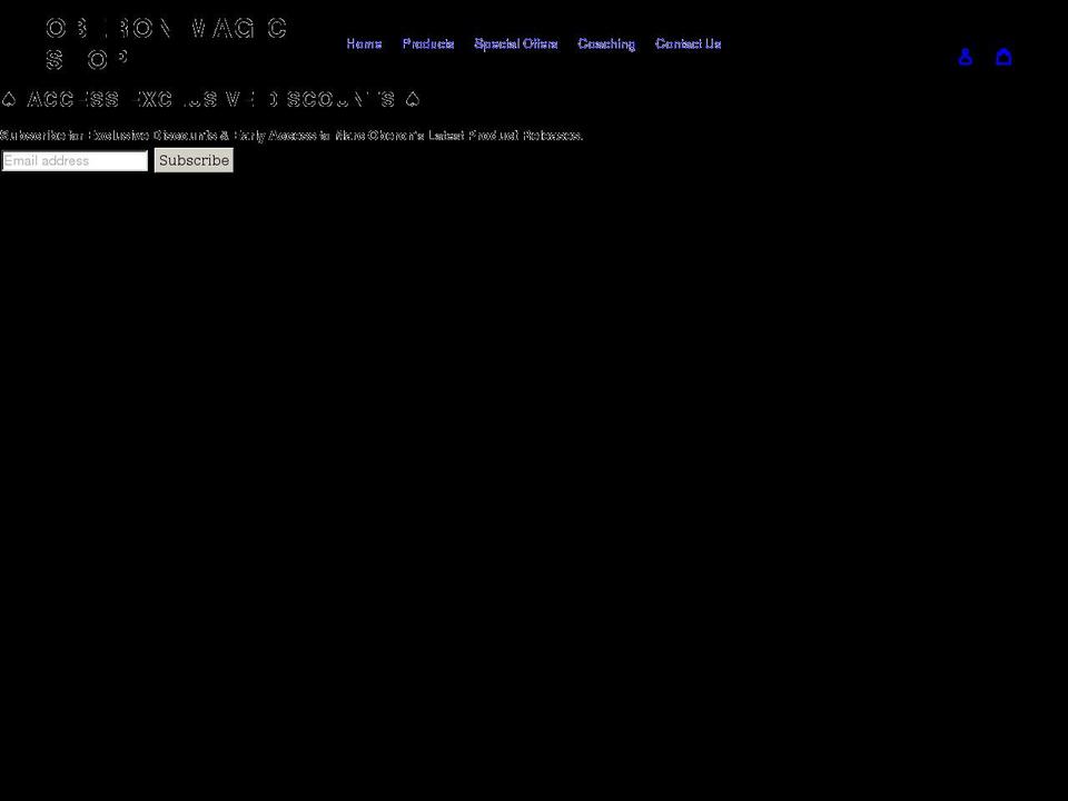 oberonmagic.shop shopify website screenshot