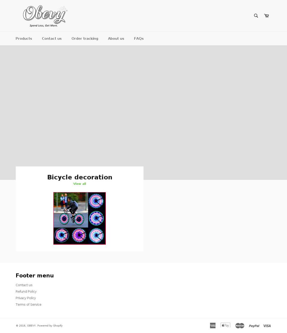 obevy.com shopify website screenshot