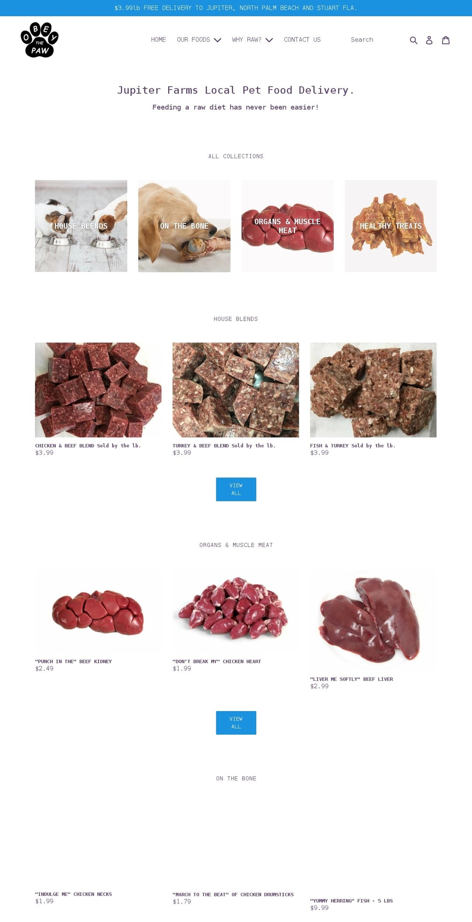 obeythepaw.com shopify website screenshot