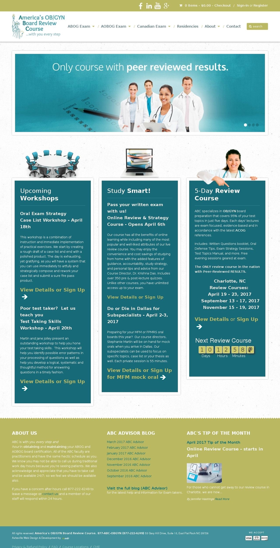 obgynreview.com shopify website screenshot