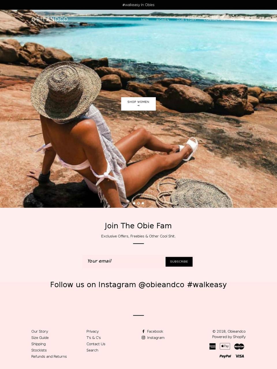obieandco.com — Shopify storefront screenshot