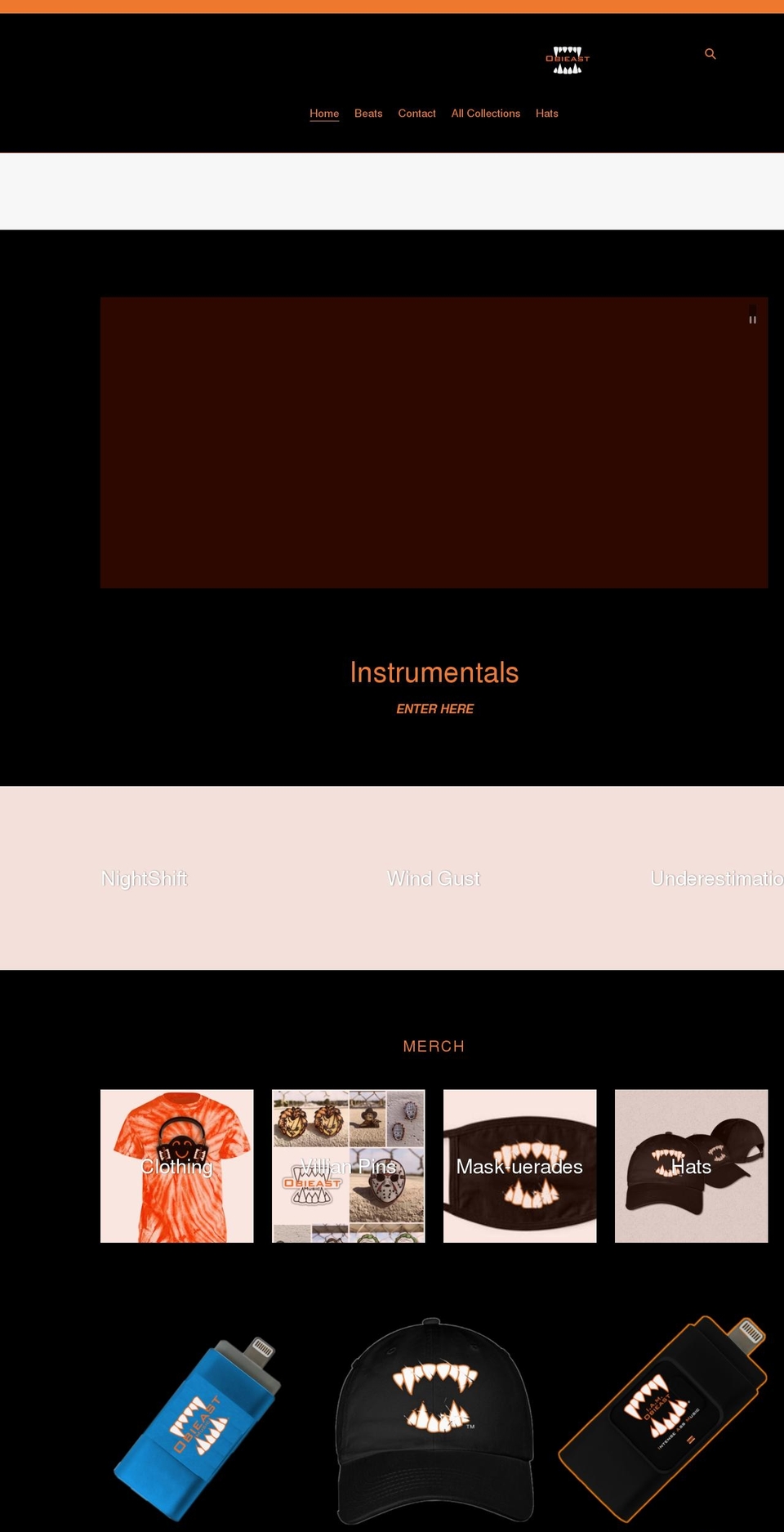 obieast.com shopify website screenshot
