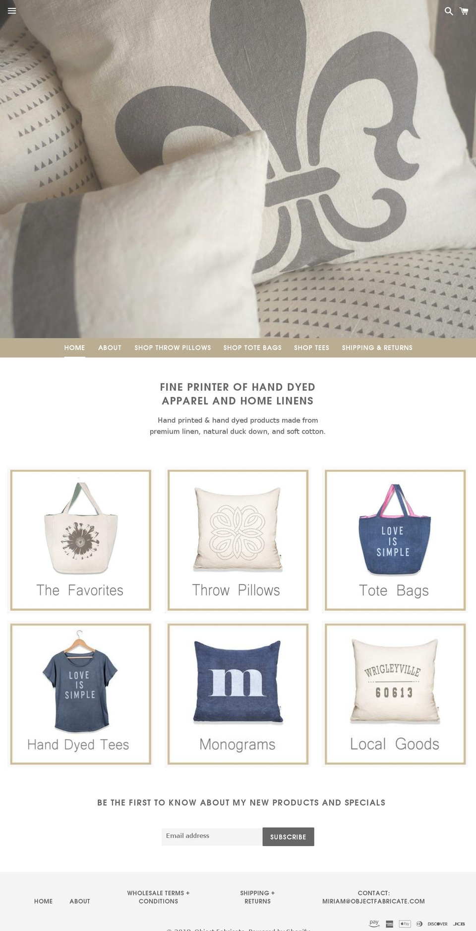 objectfabricate.com shopify website screenshot
