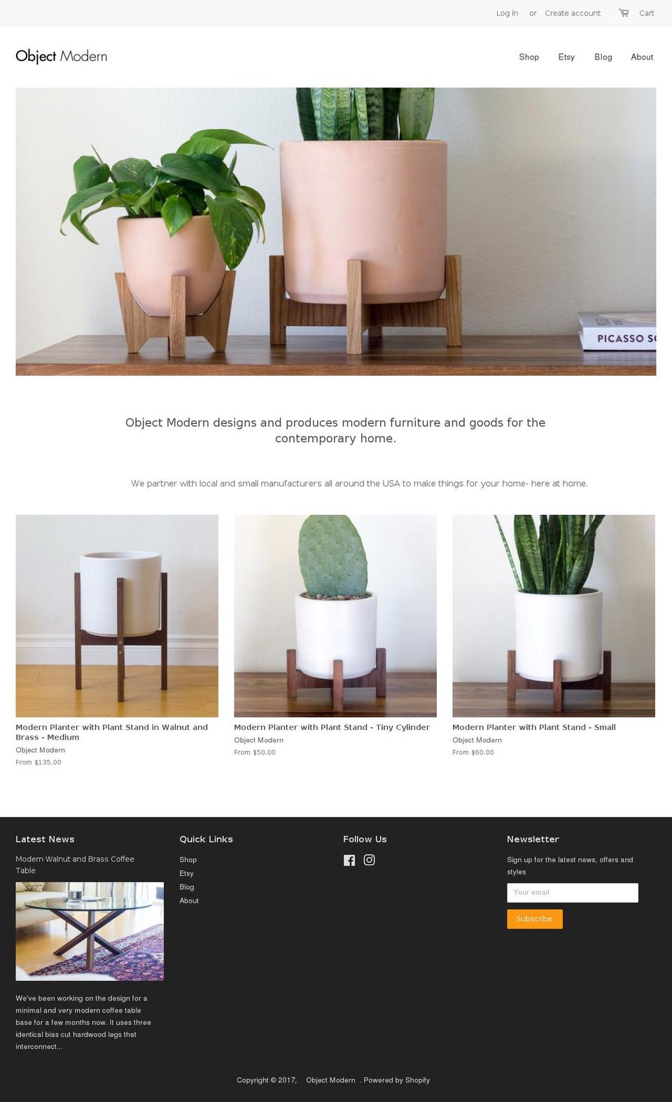 objectmodern.com shopify website screenshot