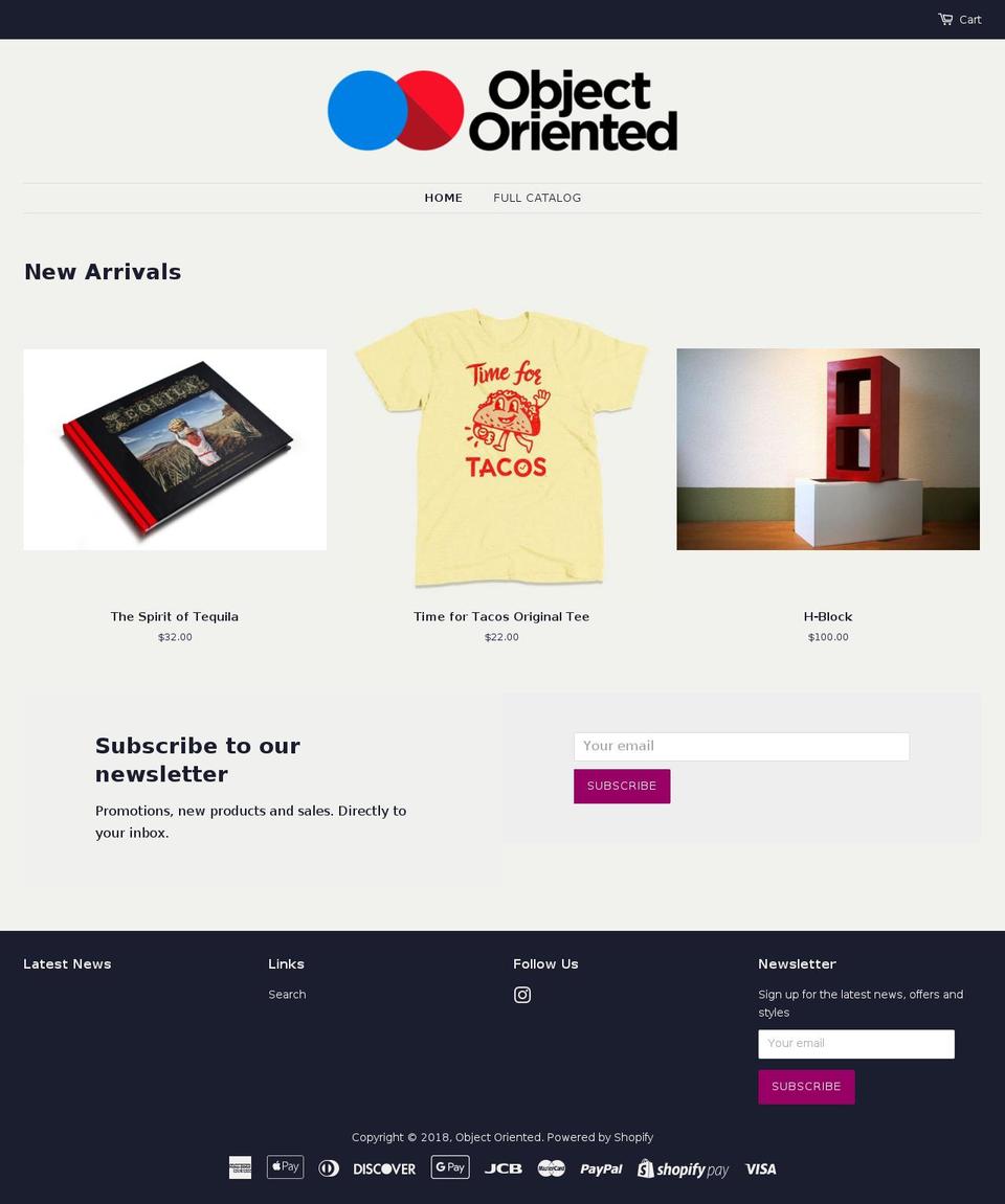 objectoriented.com — Shopify storefront screenshot