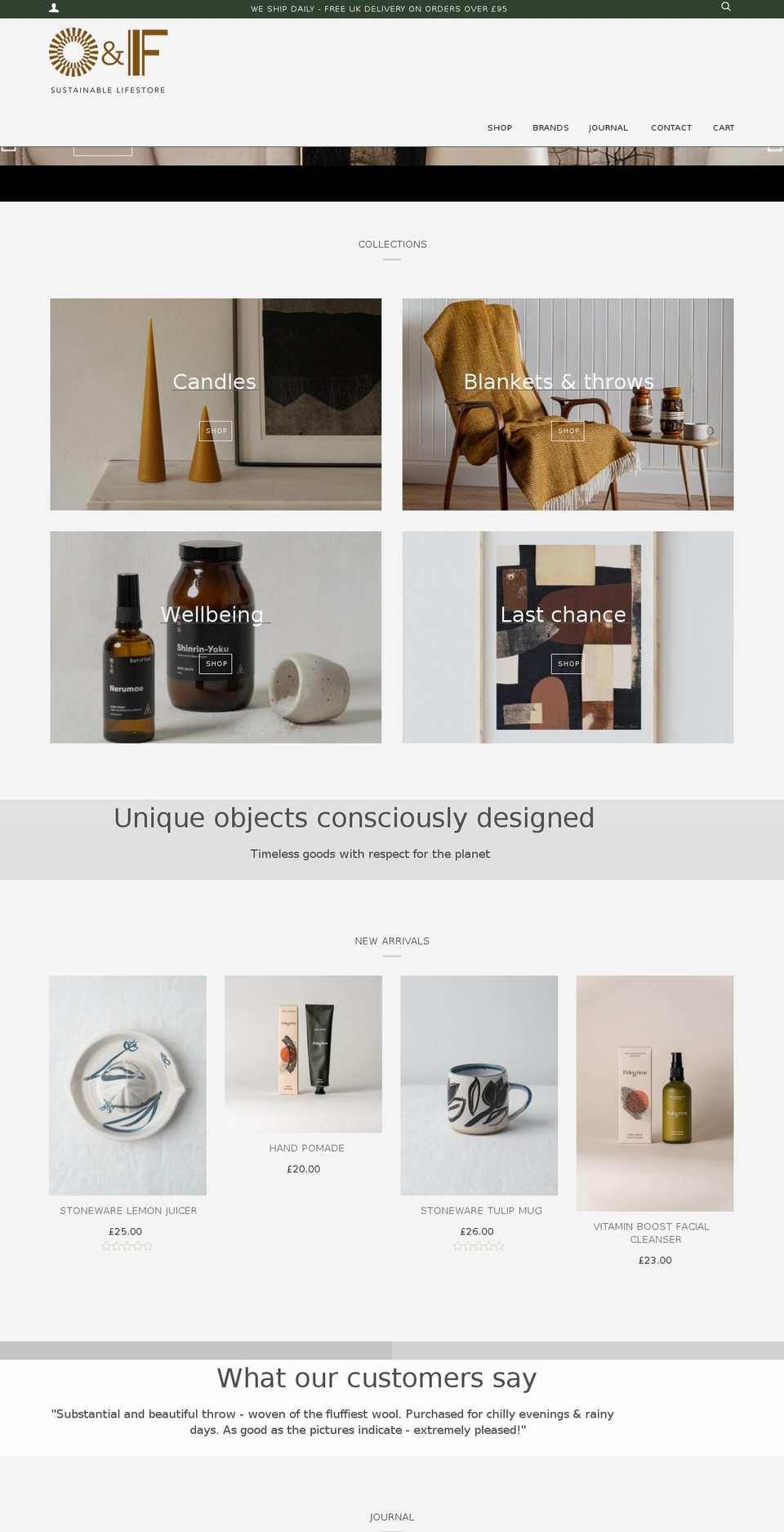 objectsandfinds.com shopify website screenshot