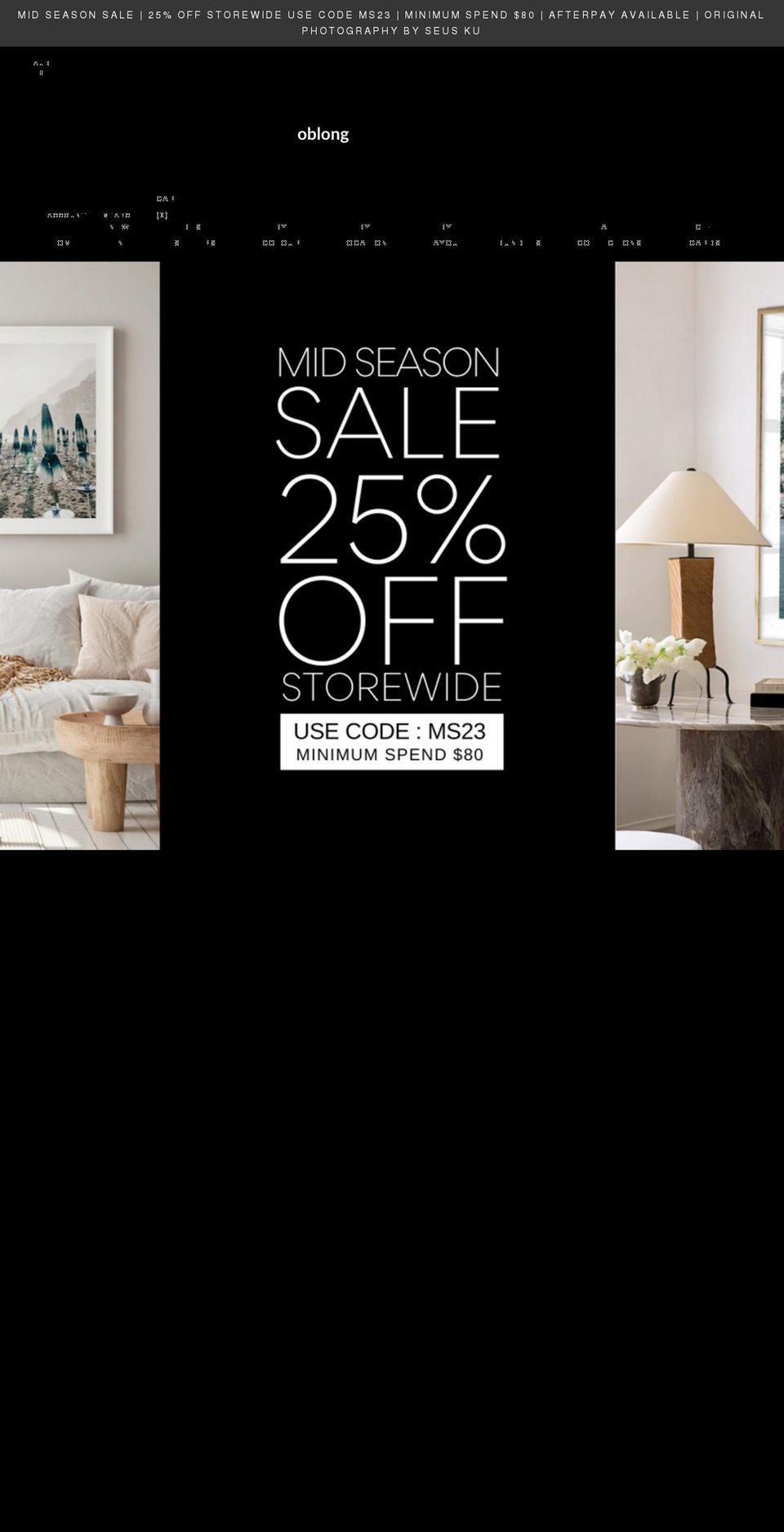 oblongshop.com shopify website screenshot