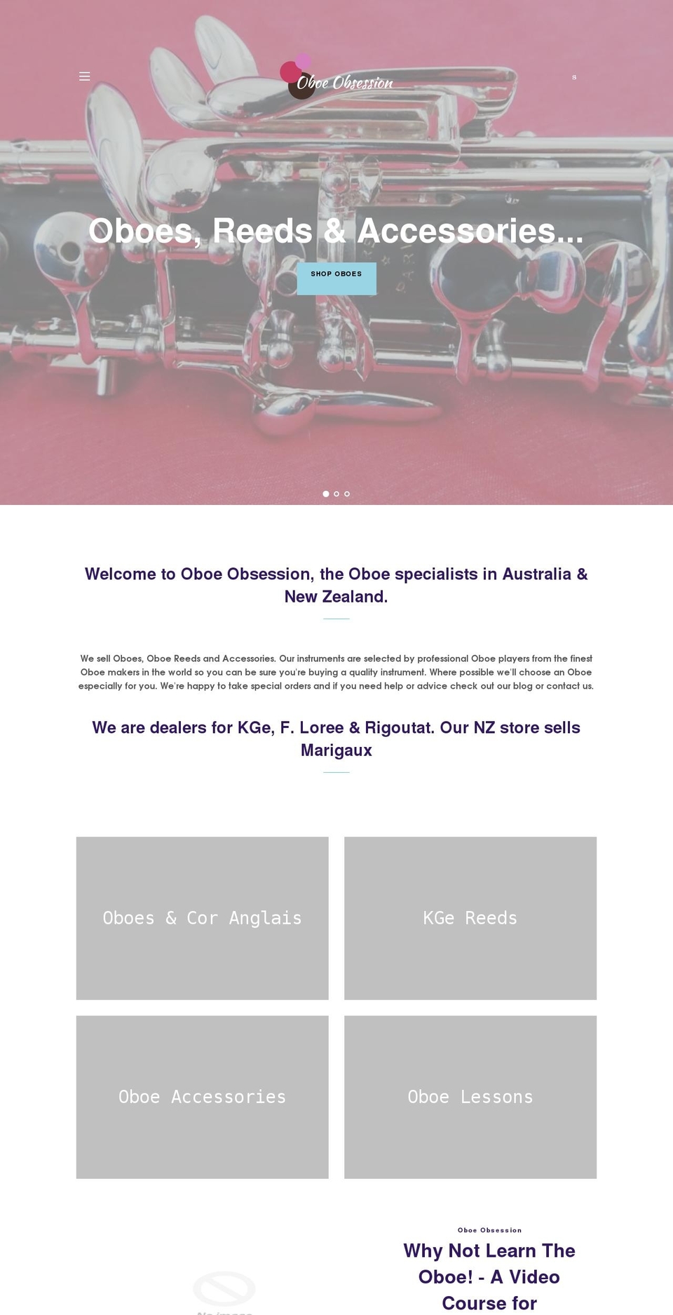 oboeobsession.com shopify website screenshot