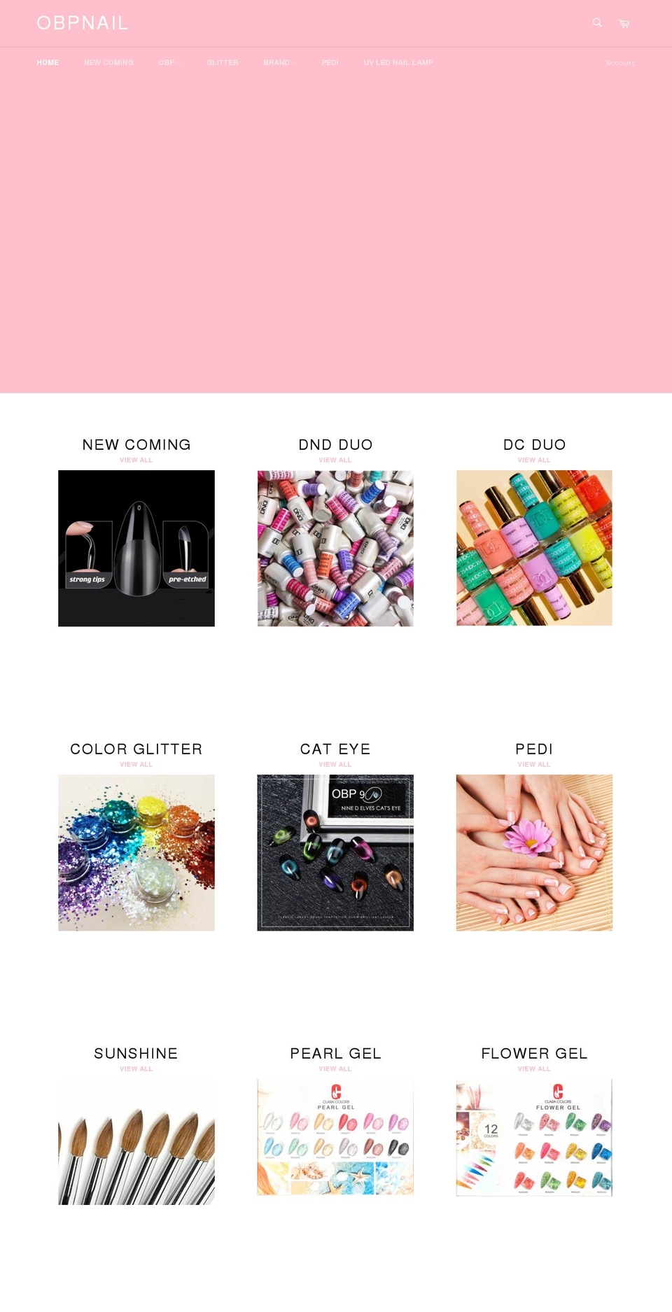 obpnail.com shopify website screenshot