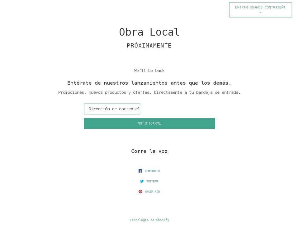obralocal.com shopify website screenshot