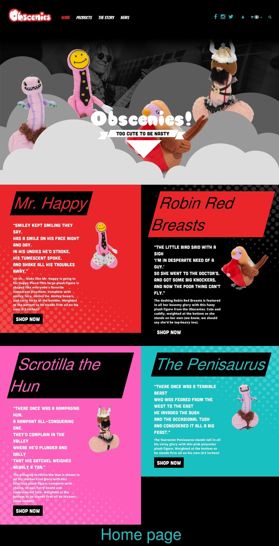 obscenies.net shopify website screenshot