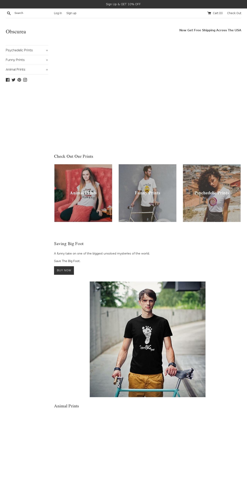 obscurea.com — Shopify storefront screenshot
