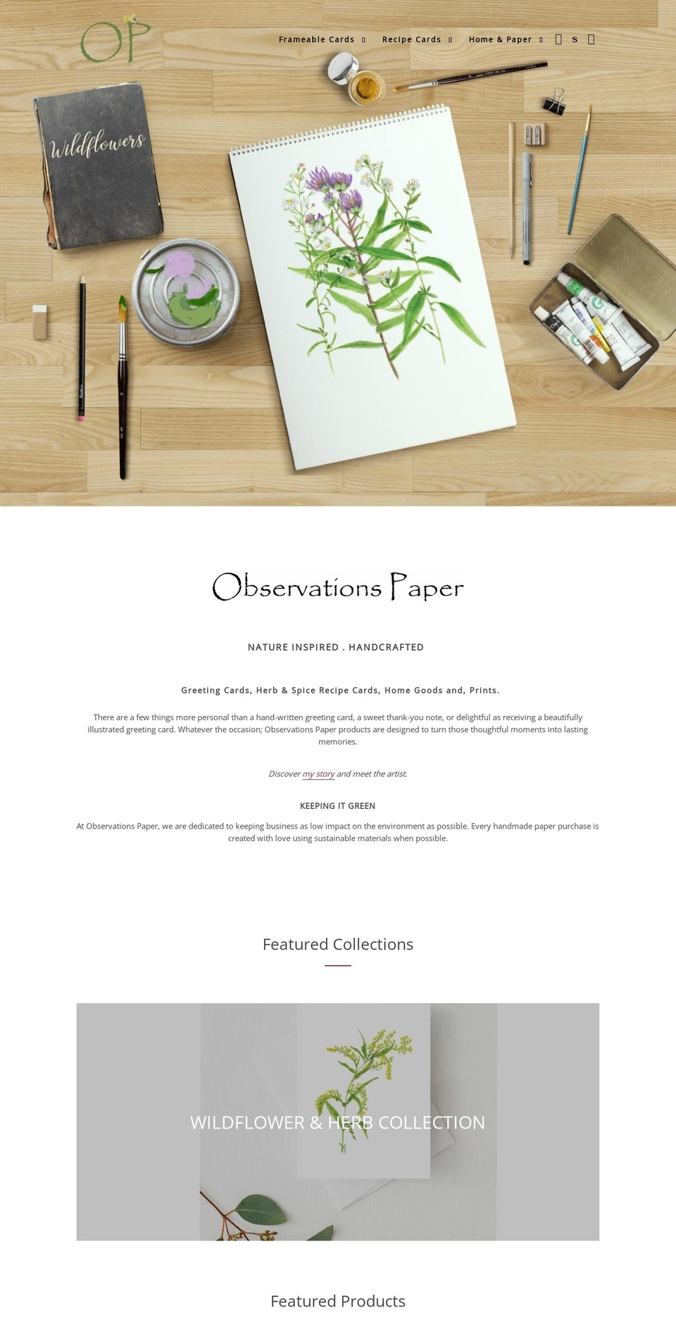 observationspaper.com — Shopify storefront screenshot