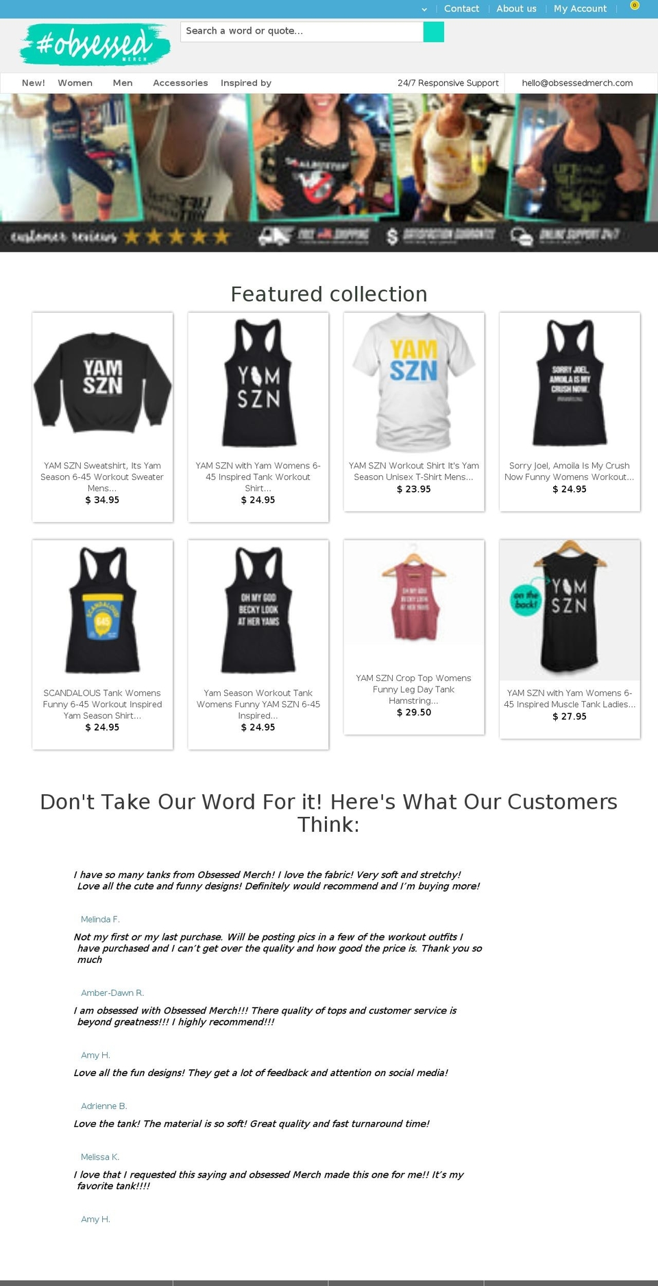 obsessedmerch.com shopify website screenshot