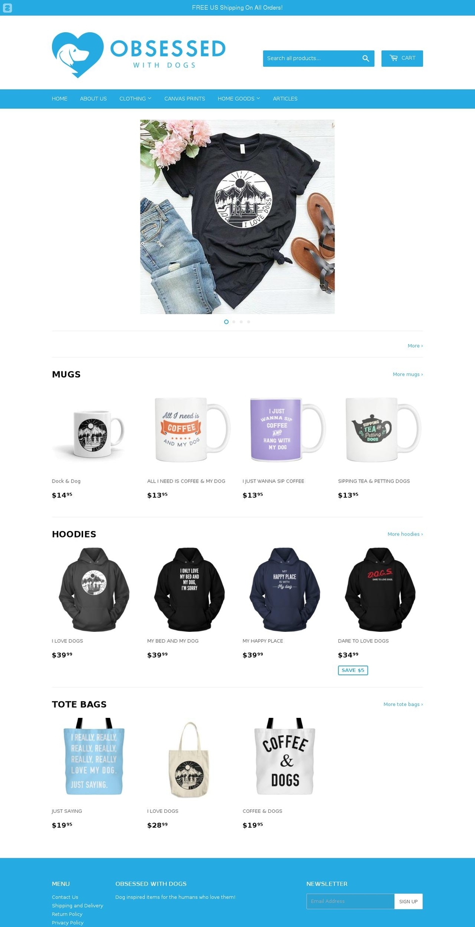 obsessedwithdogs.com — Shopify storefront screenshot