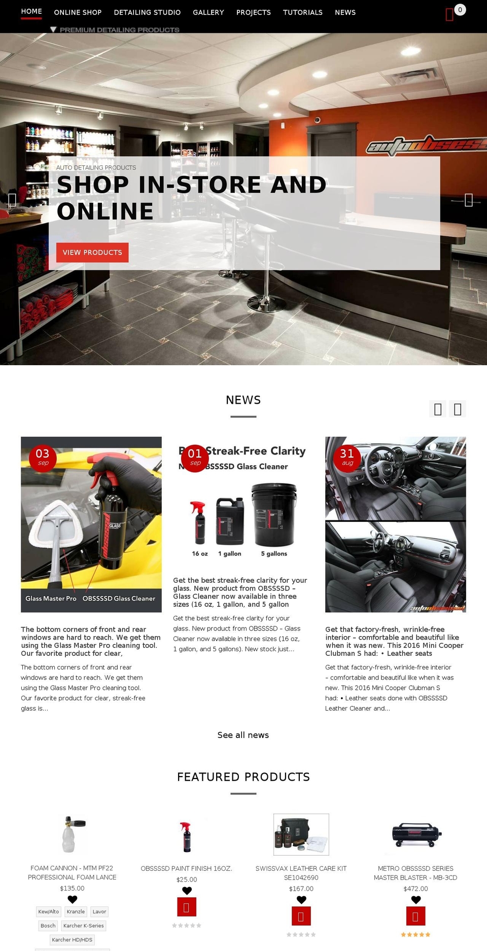 obsessionsautodetailing.com — Shopify storefront screenshot