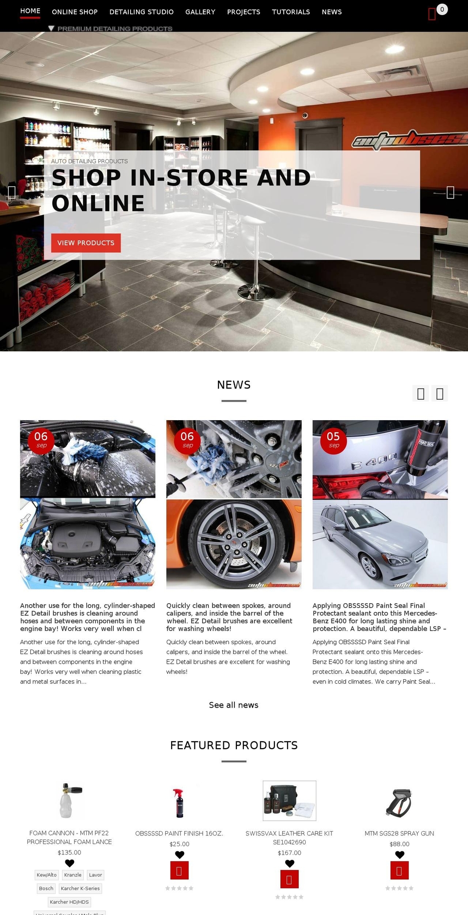 obsessivecardetail.com — Shopify storefront screenshot