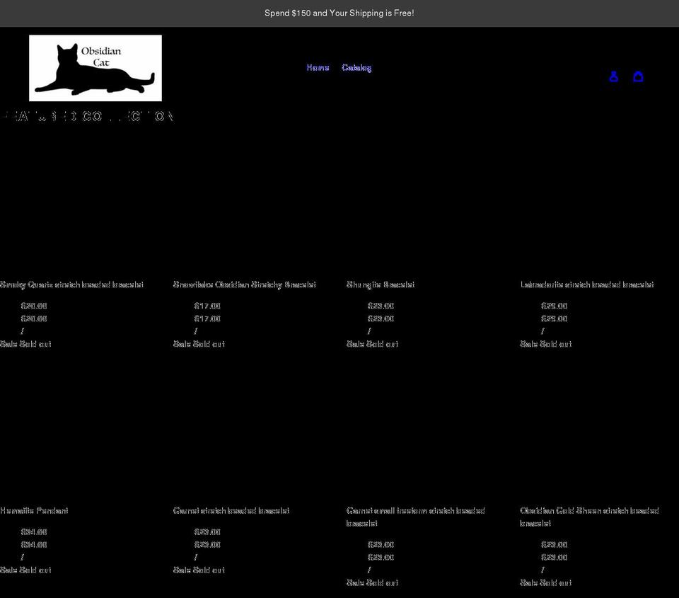 obsidiancat.com shopify website screenshot