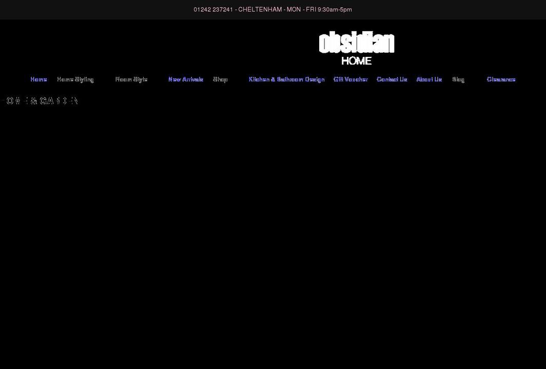 obsidianhome.co.uk shopify website screenshot