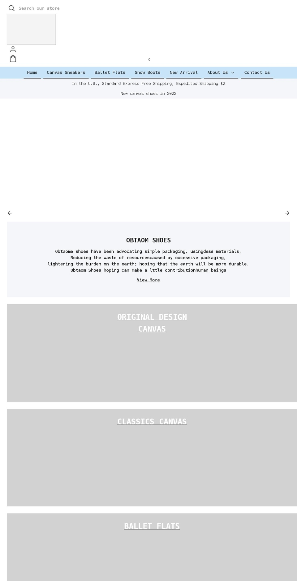 obtaom.com shopify website screenshot
