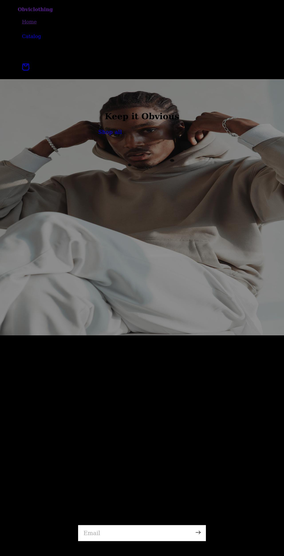 obviclothing.com shopify website screenshot