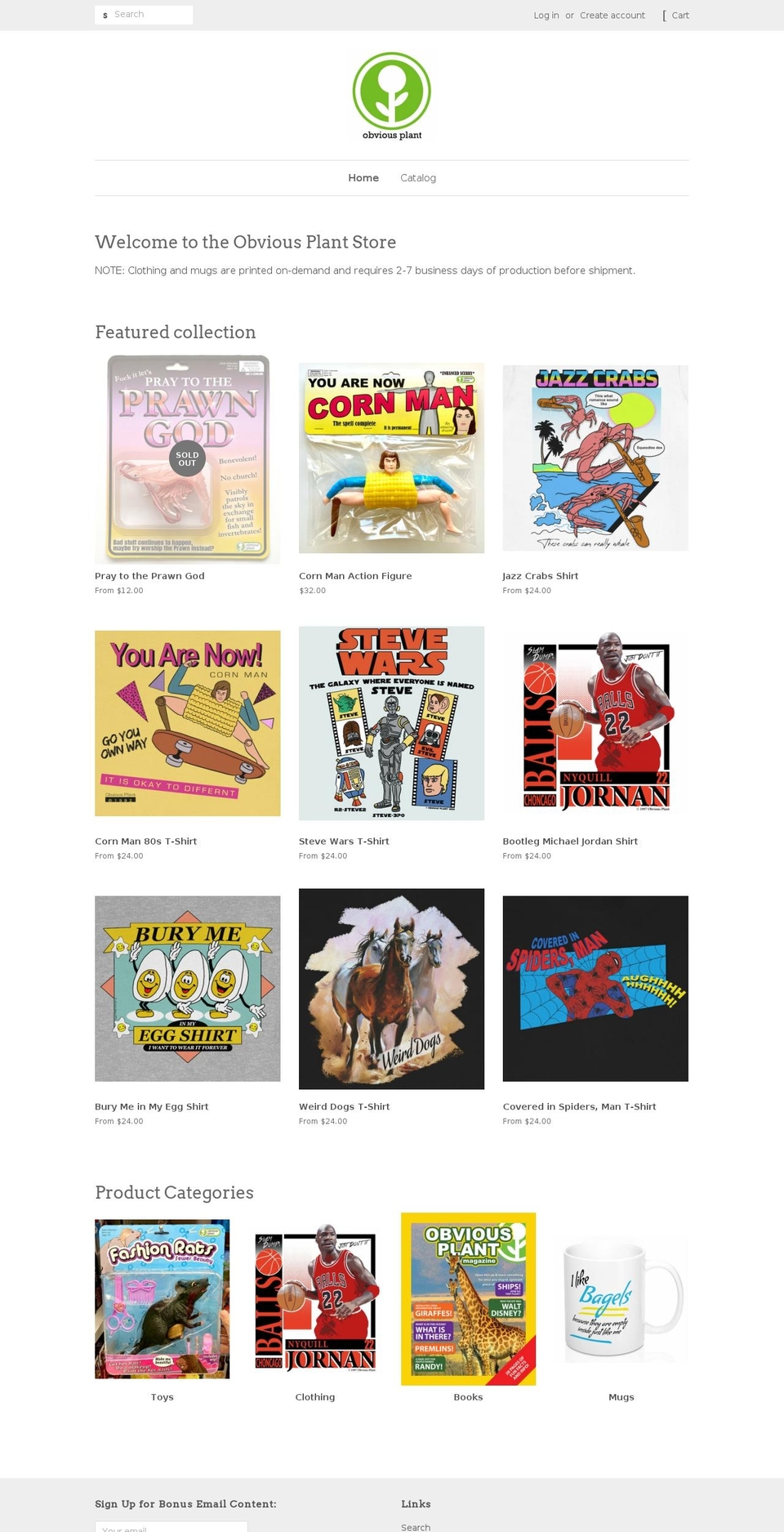 obviousplant.com shopify website screenshot