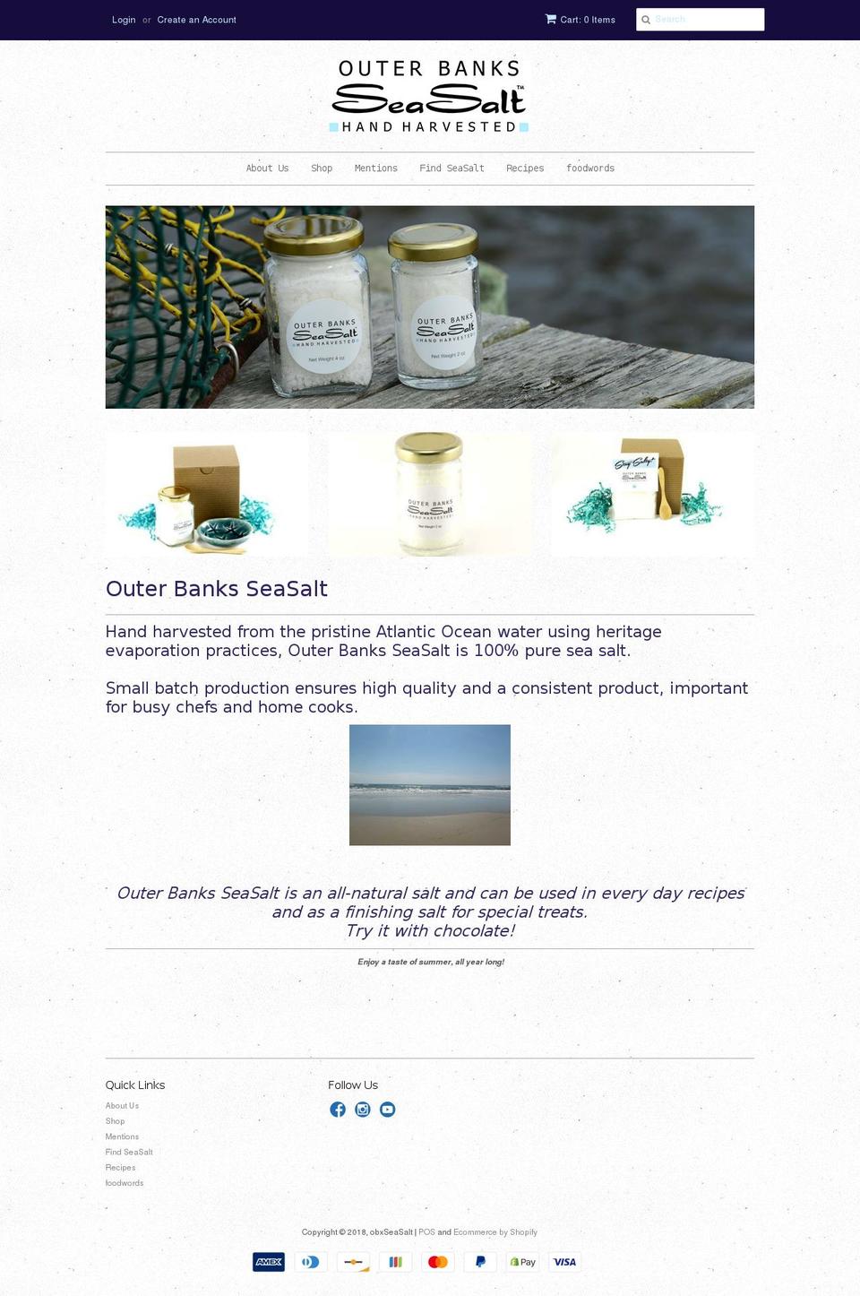 obxseasalt.com — Shopify storefront screenshot