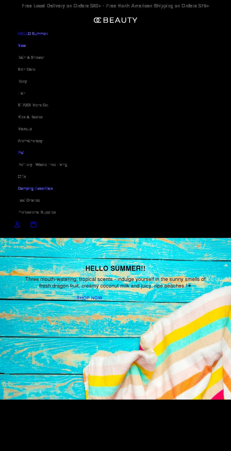 oc-beauty.ca shopify website screenshot