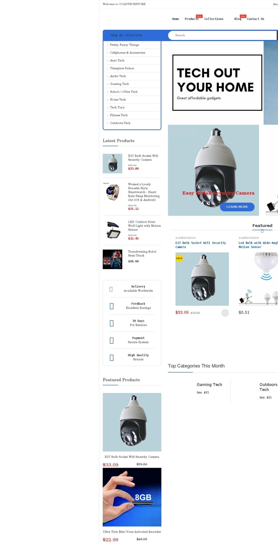 ocadtechstore.com shopify website screenshot