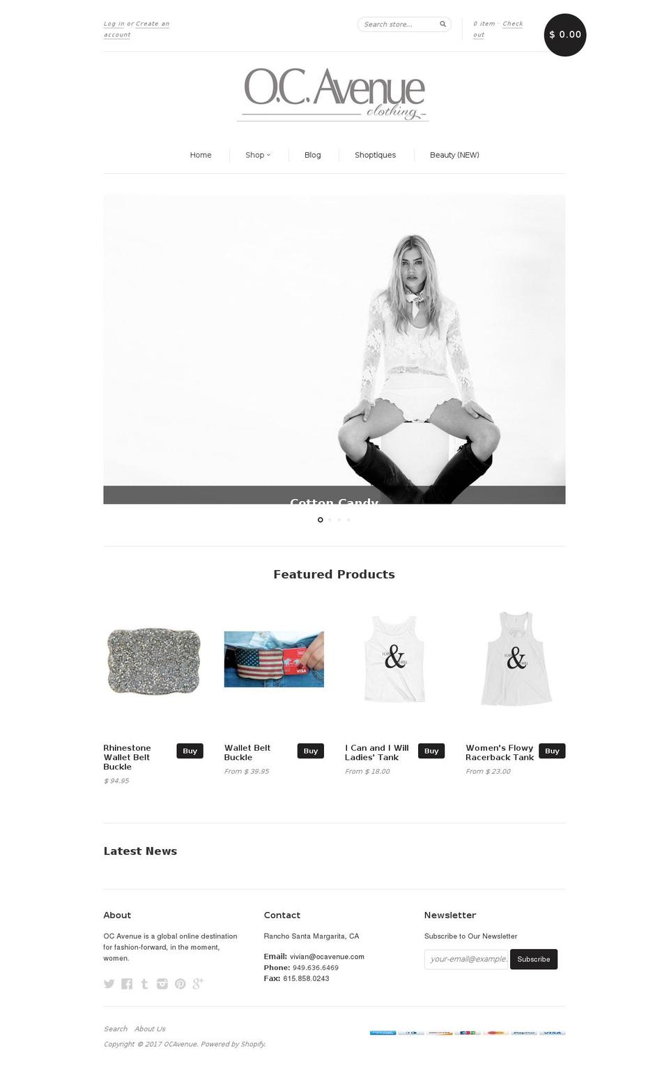 new-standard Shopify theme site example ocaveclothing.com