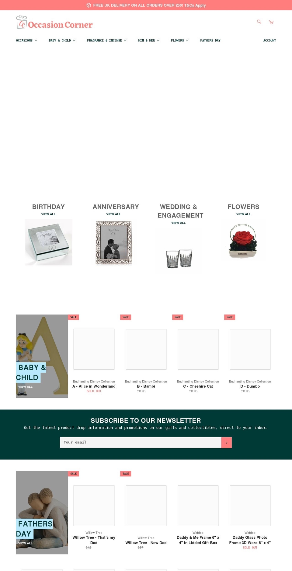 occasioncorner.com shopify website screenshot