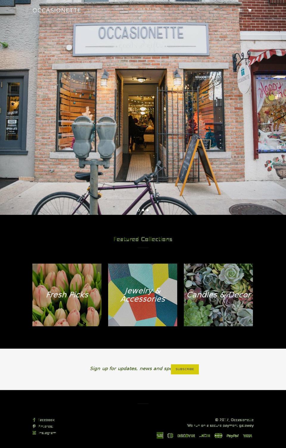 occasionette.com shopify website screenshot